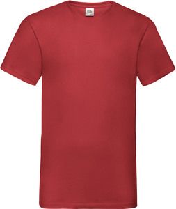 Fruit of the Loom SC22V - T-shirt til mænd i bomuld med V-hals Red