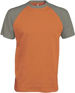 Kariban K330 - Base Ball Tofarvet kortærmet T-shirt Orange/Light Grey