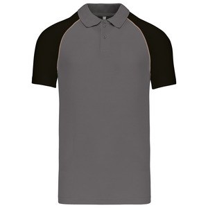 Kariban K226 - Kortærmet baseball -poloshirt Slate Grey/Black