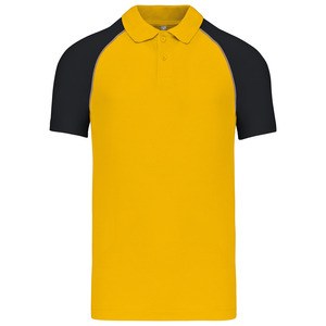 Kariban K226 - Kortærmet baseball -poloshirt Yellow/Black