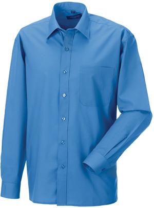 Russell Collection RU934M - Langærmet Poplin-skjorte til mænd