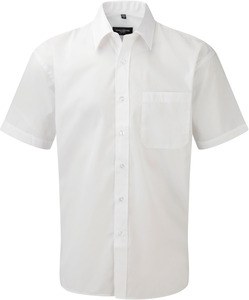 Russell Collection RU935M - Kortærmet Poplin skjorte