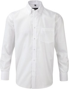 Russell Collection RU956M - Langærmet skjorte uden jern White