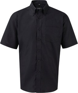 Russell Collection RU933M - Kortærmet Oxford skjorte Black