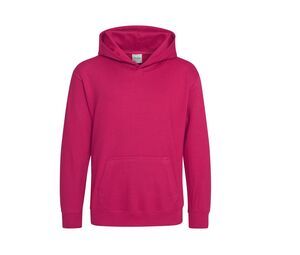 AWDIS JUST HOODS JH01J - Sweatshirt med hætte til børn Hot Pink