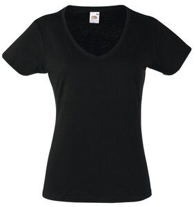 Fruit of the Loom SS047 - T-shirt med V-udskæring til kvinder Black