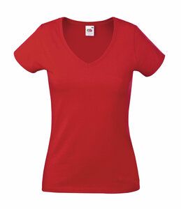 Fruit of the Loom SS047 - T-shirt med V-udskæring til kvinder Red