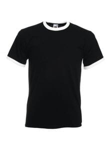 Fruit of the Loom SS168 - Ringer t-shirt til mænd Black / White