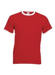 Fruit of the Loom SS168 - Ringer t-shirt til mænd Red/ White