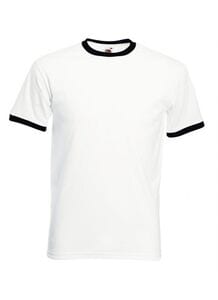Fruit of the Loom SS168 - Ringer t-shirt til mænd White/ Black