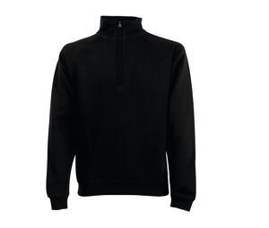 Fruit of the Loom SS830 - 1/4 Premium 80/20 sweatshirt med lynlås Black