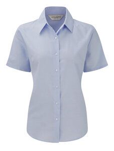 Russell J933F - Let-plejet kortærmet Oxford-skjorte Oxford Blue