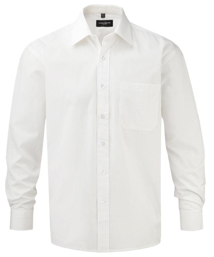 Russell Collection R-936M-0 - Poplin skjorte Ls