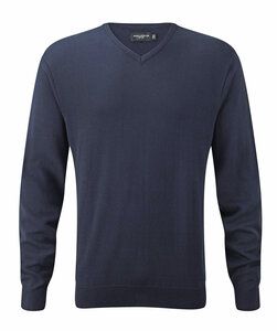 Russell Collection R-710M-0 - Pullover med V-hals French Navy