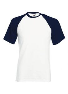 Fruit of the Loom 61-026-0 - Baseball T -shirt White/Deep navy