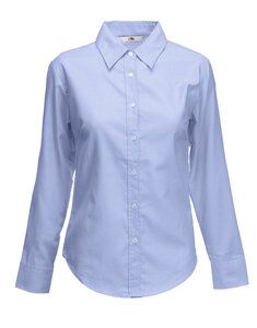 Fruit of the Loom 65-002-0 - Oxford bluse Ls Oxford Blue