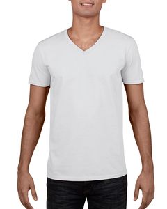 Gildan 64V00 - T-shirt til mænd med V-hals 100% bomuld White
