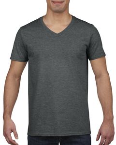 Gildan 64V00 - T-shirt til mænd med V-hals 100% bomuld Dark Heather