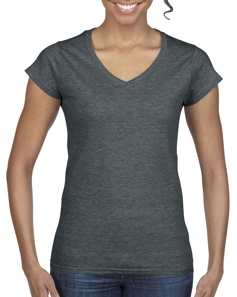 Gildan 64V00L - Kvinde T-shirt V-udskæring 100% bomuld