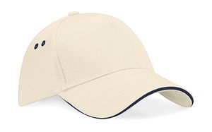 Beechfield B15C - 100% bomuld Panel Cap Putty/French Navy