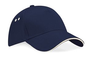 Beechfield B15C - 100% bomuld Panel Cap French Navy/Putty