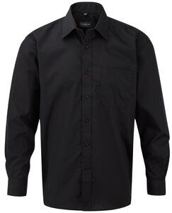 Russell J934M - Let pleje langærmet polyester / bomuld poplin skjorte Black