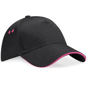 Beechfield BC15C - Ultimativ kontrastdæksel med 5 paneler med sandwich-top Black / Fuchsia