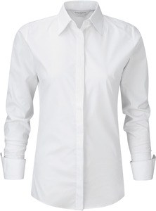 Russell Collection RU960F - Langærmet skjorte til kvinder White