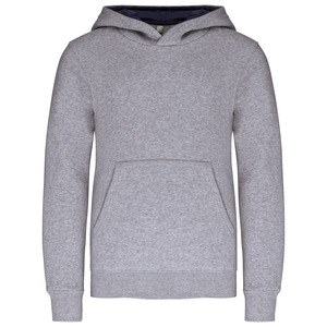 Kariban K453 - Sweatshirt med hætte til børn Oxford Grey / Navy