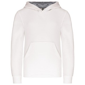 Kariban K453 - Sweatshirt med hætte til børn White / Fine Grey