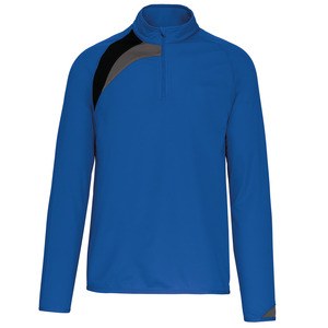 Proact PA328 - Unisex træningstrøje med 1/4 lynlås Sporty Royal Blue / Black / Storm Grey