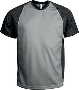 Proact PA467 - Unisex to-tonet sport kortærmet T-shirt Fine Grey / Black