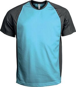 Proact PA467 - Unisex to-tonet sport kortærmet T-shirt Light Turquoise / Dark Grey