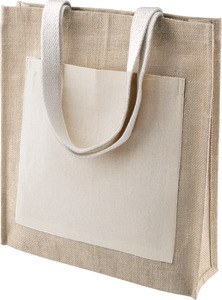 Kimood KI0221 - Jute Canvas indkøbspose Natural