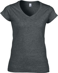 Gildan GI64V00L - T-shirt til kvinder med V-hals Dark Heather