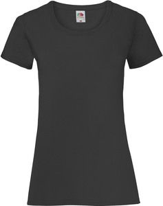 Fruit of the Loom SC61372 - T-shirt i bomuld til kvinder Black/Black