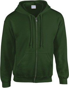 Gildan GI18600 - Sweatshirt med lynlås til mænd med hætte Forest Green