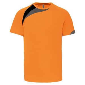 Proact PA436 - Unisex kortærmet sportst-shirt Orange / Black / Storm Grey
