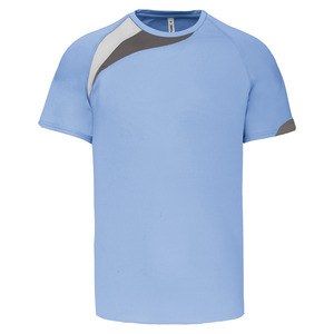 Proact PA436 - Unisex kortærmet sportst-shirt Sky Blue / White / Storm Grey