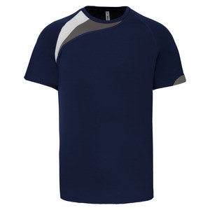 Proact PA436 - Unisex kortærmet sportst-shirt Sporty Navy / White / Storm Grey