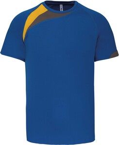Proact PA436 - Unisex kortærmet sportst-shirt Sporty Royal Blue / Sporty Yellow / Storm Grey