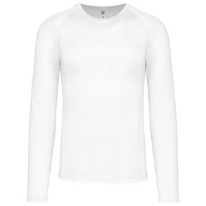 Proact PA005 - Unisex langærmet sport dobbelt hud T-shirt White