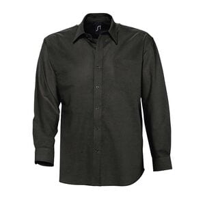 SOL'S 16000 - Boston langærmet Oxford -skjorte til mænd Black