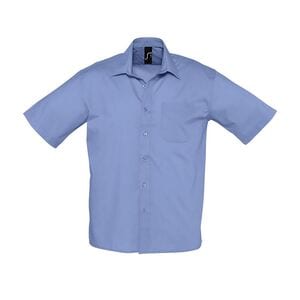 SOL'S 16050 - Kortærmet poplin -skjorte til mænd Bristol Bleu moyen
