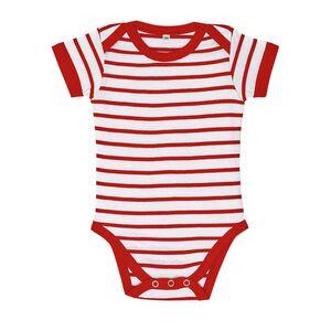 SOL'S 01401 - Stribet baby bodysuit Miles White/Red