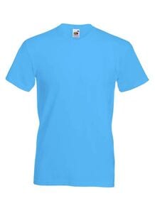Fruit of the Loom SS034 - T-shirt med V-udskæring til mænd Azure Blue