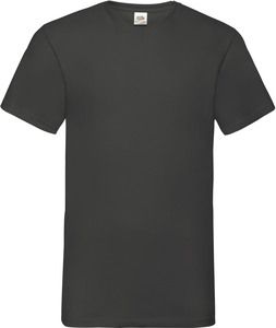 Fruit of the Loom SC22V - T-shirt til mænd i bomuld med V-hals Light Graphite