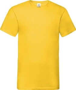 Fruit of the Loom SC22V - T-shirt til mænd i bomuld med V-hals Sunflower Yellow