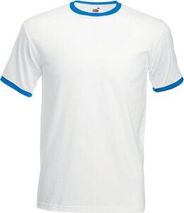 Fruit of the Loom SC61168 - Tofarvet t-shirt til mænd White / Royal Blue