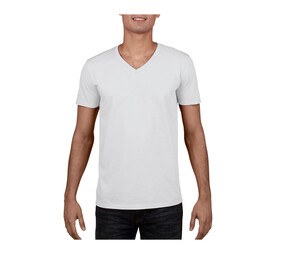 Gildan GN646 - T-shirt med V-hals til mænd, 100% bomuld White